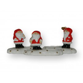 Lot de 3 Pères-Noël porcelaine