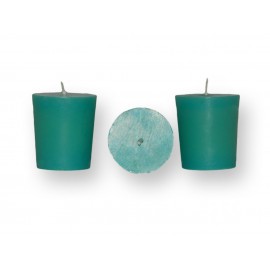 Lot de 3 bougies vertes turquoise votives