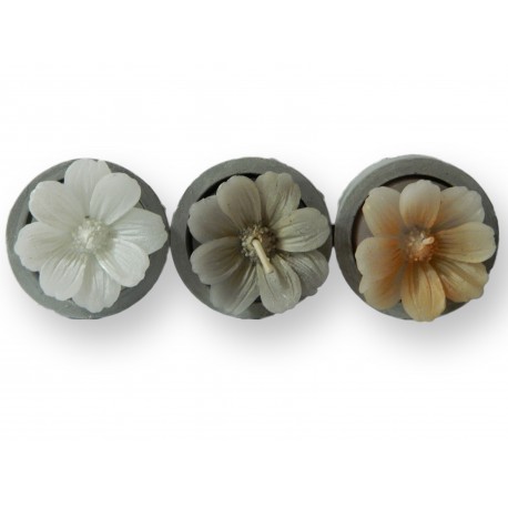 Lot de 3 bougies home marguerite